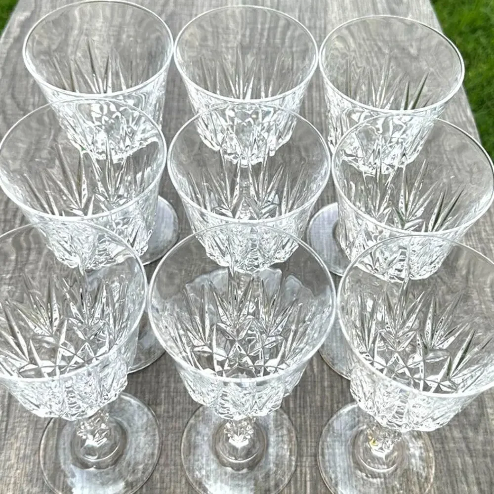 Capri Crystal Collection JMP Marketing Retired Crystal Wine Glasses-Italy-Set 9